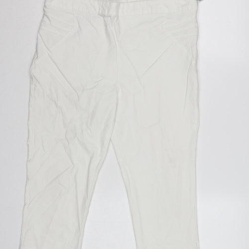 Klass Women’s White Size 16 Capri Tapered Trousers Side Zip