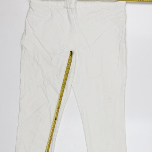 Klass Women’s White Size 16 Capri Tapered Trousers Side Zip