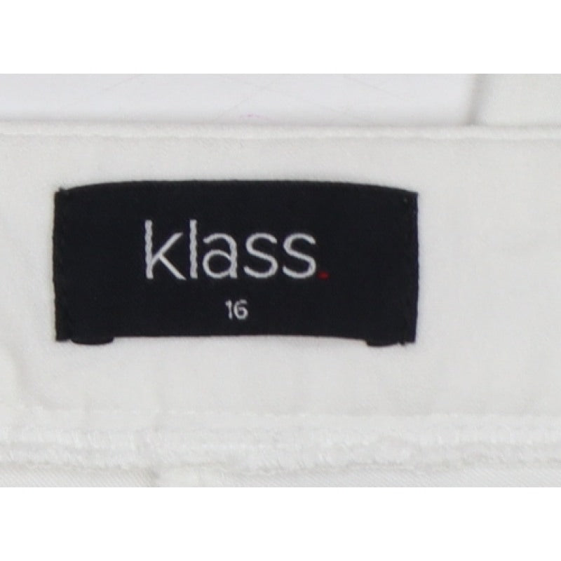 Klass Women’s White Size 16 Capri Tapered Trousers Side Zip