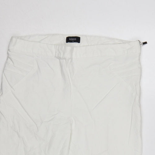 Klass Women’s White Size 16 Capri Tapered Trousers Side Zip