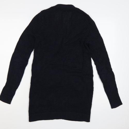 GANT Women’s Navy Blue S Waffle Knit V-Neck Button Cardigan