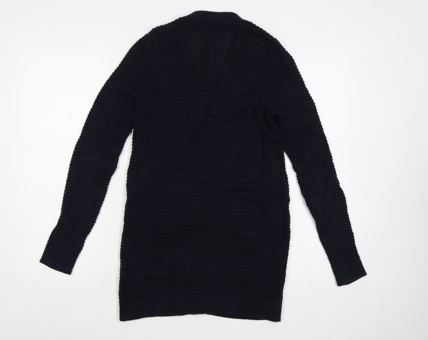 GANT Women’s Navy Blue S Waffle Knit V-Neck Button Cardigan
