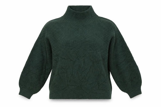 Monki Women Green L Chunky Knit High Neck Oversized Jumper