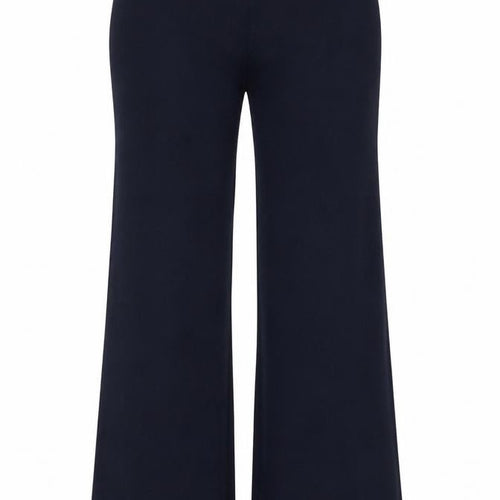 H&M Women’s Navy Blue UK 6 Ribbed Flared Stretch Trousers