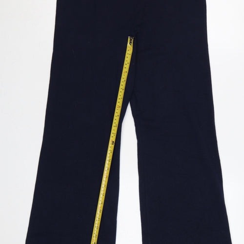 H&M Women’s Navy Blue UK 6 Ribbed Flared Stretch Trousers