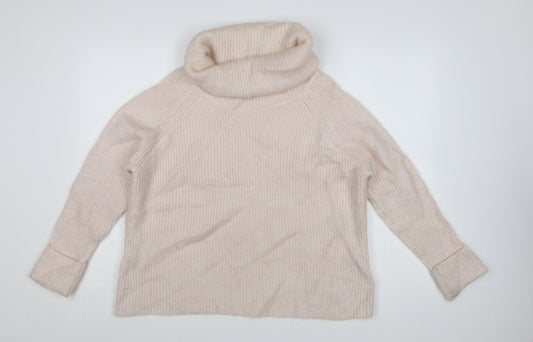 Mint Velvet Women Pink UK 16 Mohair Blend Roll Neck Pullover Jumper