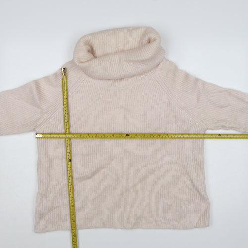 Mint Velvet Women Pink UK 16 Mohair Blend Roll Neck Pullover Jumper