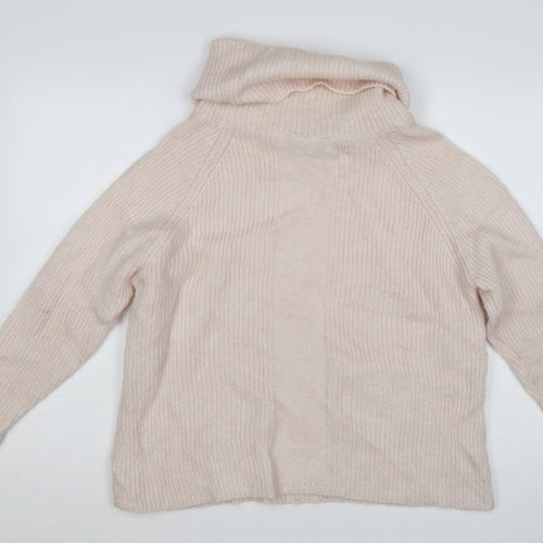 Mint Velvet Women Pink UK 16 Mohair Blend Roll Neck Pullover Jumper
