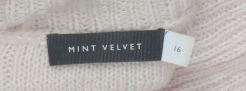 Mint Velvet Women Pink UK 16 Mohair Blend Roll Neck Pullover Jumper