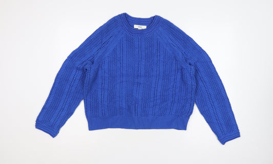 Marks and Spencer Women’s Blue M Chunky Knit Crew Neck Jumper