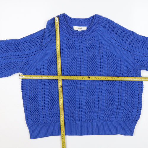Marks and Spencer Women’s Blue M Chunky Knit Crew Neck Jumper