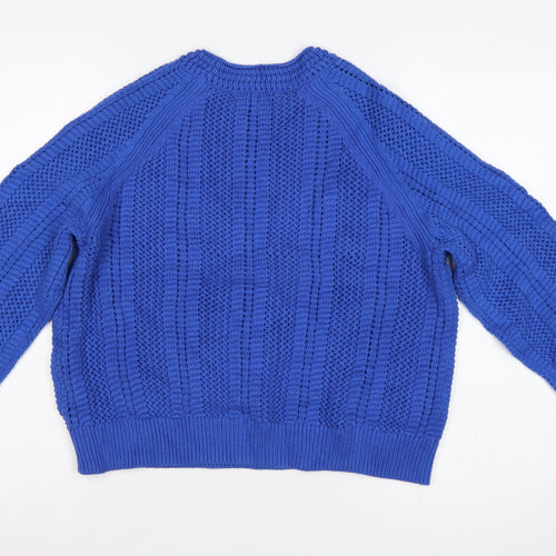 Marks and Spencer Women’s Blue M Chunky Knit Crew Neck Jumper
