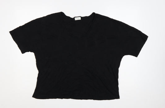 By Malene Birger Women Black XL Cevina Lyocell Scoop Neck T-Shirt