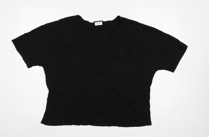 By Malene Birger Women Black XL Cevina Lyocell Scoop Neck T-Shirt