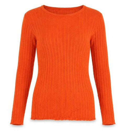 ASOS Design Women’s Orange Ribbed Crew Neck Slim Knit Jumper UK 12