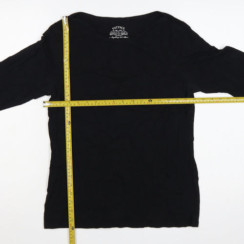 Fat Face Women’s Black UK 14 Cotton Modal 3/4 Sleeve Tunic T-Shirt