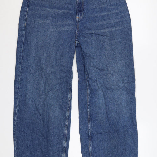 Marks and Spencer Women’s Blue UK 16 Wide-Leg High Rise Jeans