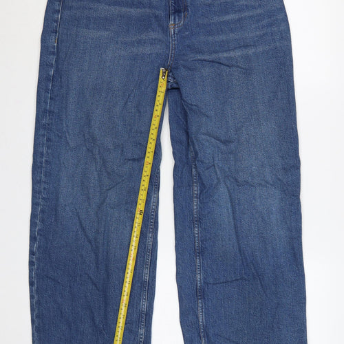 Marks and Spencer Women’s Blue UK 16 Wide-Leg High Rise Jeans