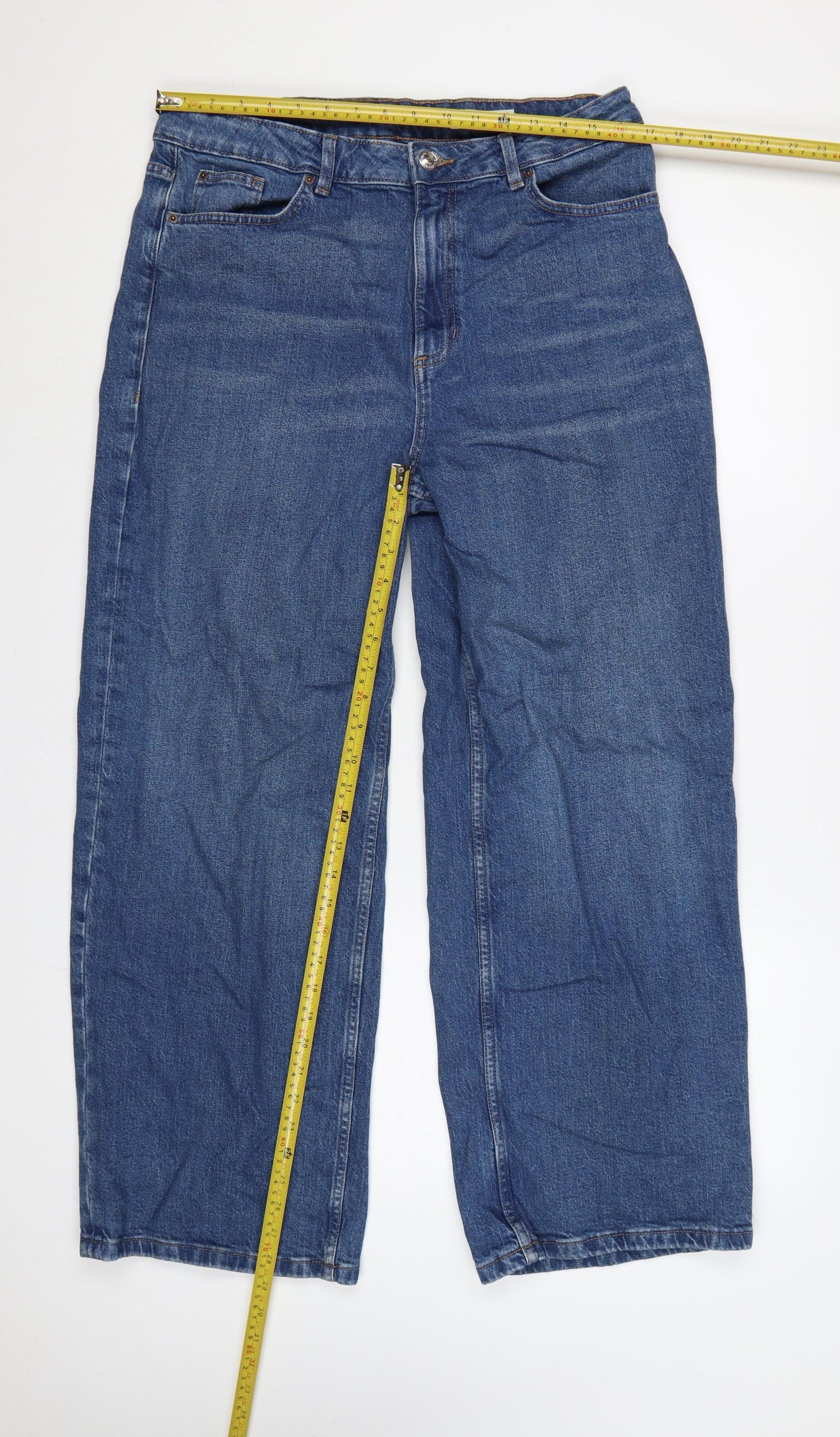 Marks and Spencer Women’s Blue UK 16 Wide-Leg High Rise Jeans