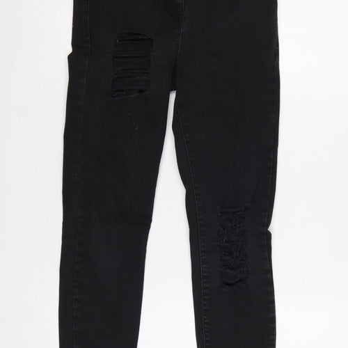 Next Women’s Black UK 8 Regular Distressed Skinny Stretch Jeans