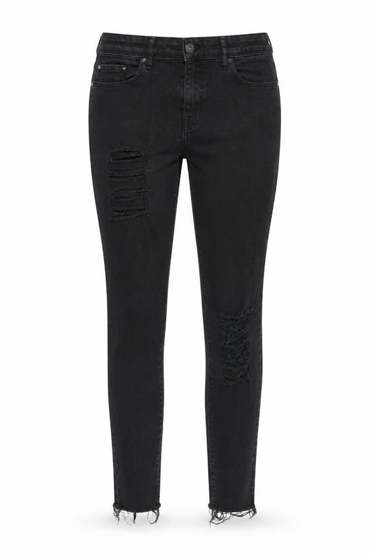 Next Women’s Black UK 8 Regular Distressed Skinny Stretch Jeans