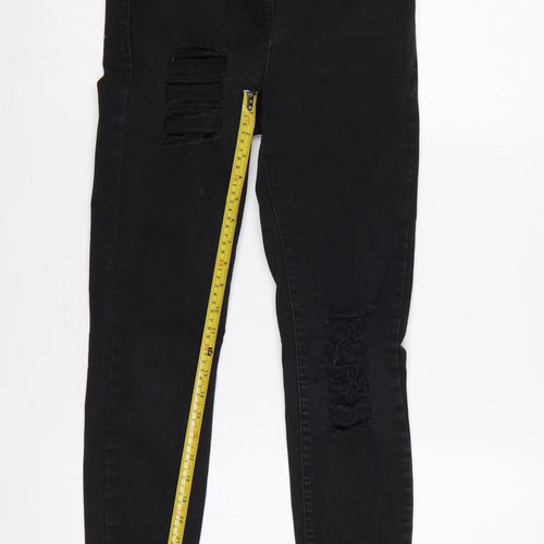 Next Women’s Black UK 8 Regular Distressed Skinny Stretch Jeans