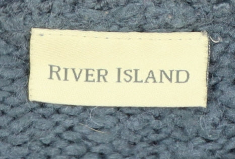 River Island Women Grey L Roll Neck Star Pullover Knit Jumper