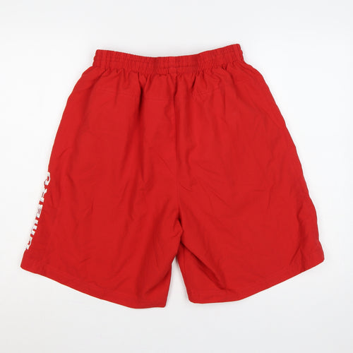 Umbro Men’s Red L Swim Shorts Mesh Lined Drawstring Sports