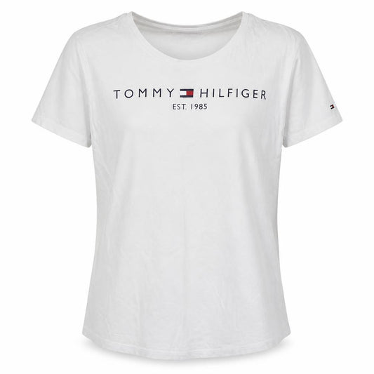 Tommy Hilfiger Girls White 11-12 Years Basic Logo Organic Cotton T-Shirt
