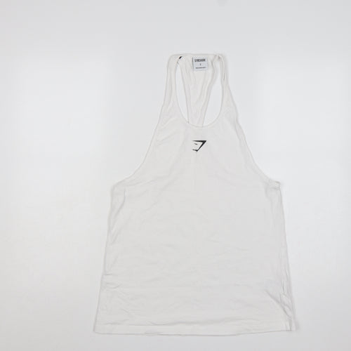 Gymshark Women White S Basic Racerback Gym Training Tank Top