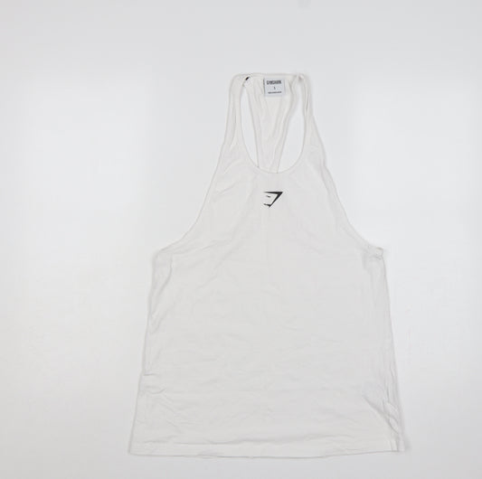 Gymshark Women White S Basic Racerback Gym Training Tank Top