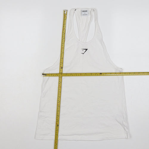 Gymshark Women White S Basic Racerback Gym Training Tank Top