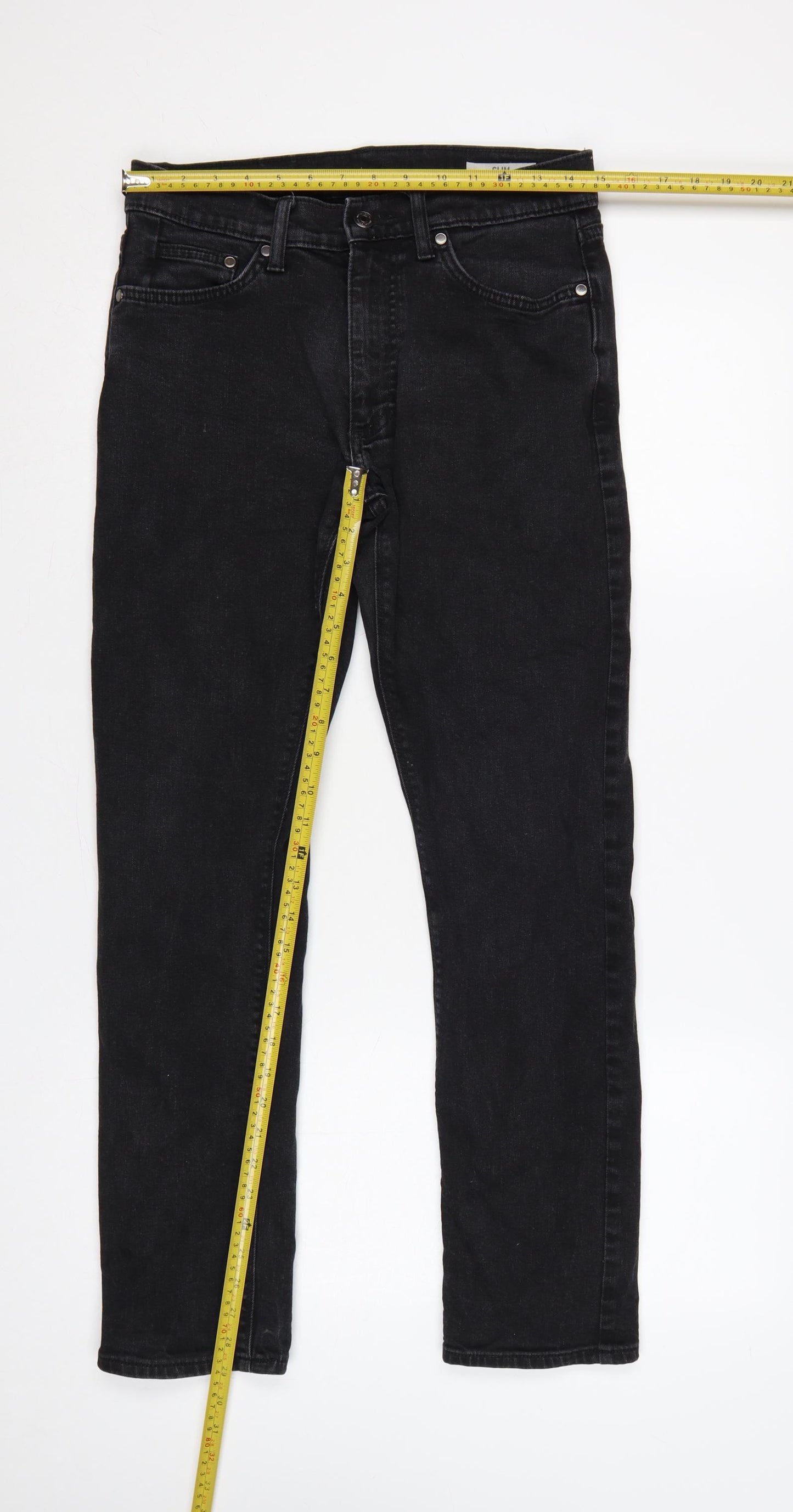 Marks & Spencer Men’s Black Slim Straight Jeans W30 L31 Stretch