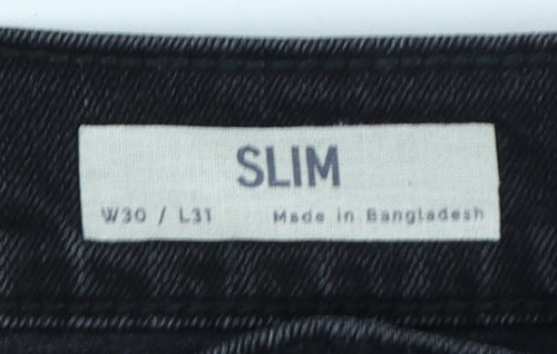 Marks & Spencer Men’s Black Slim Straight Jeans W30 L31 Stretch