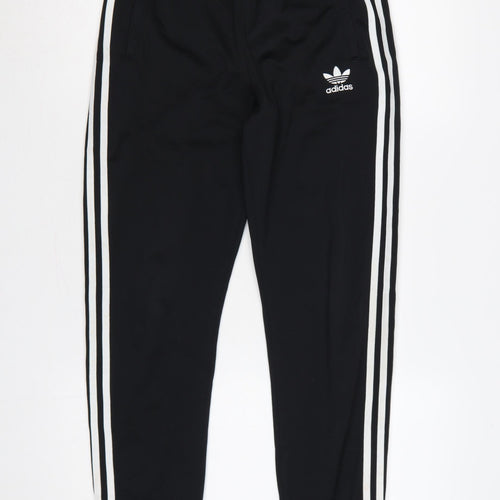 adidas Boys Black 13-14 Years Jogger Track Trousers 3 Stripe