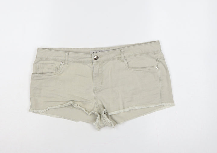 Denim Co Women’s Beige UK 14 Cut-Off Denim Shorts Raw Hem