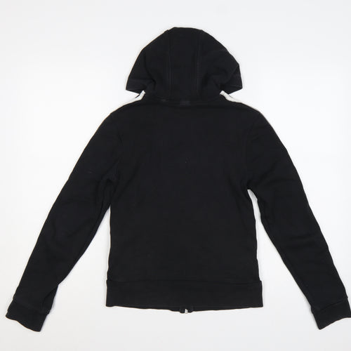 Adidas Women’s Black S Full Zip Hoodie 3 Stripe Cotton Logo