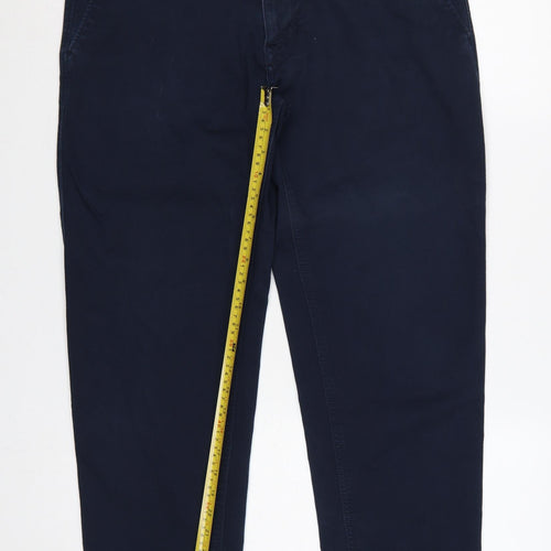 Marks and Spencer Men Blue Slim Chino Trousers 36in 29in