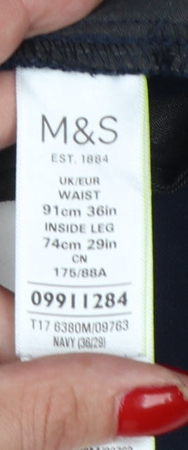 Marks and Spencer Men Blue Slim Chino Trousers 36in 29in