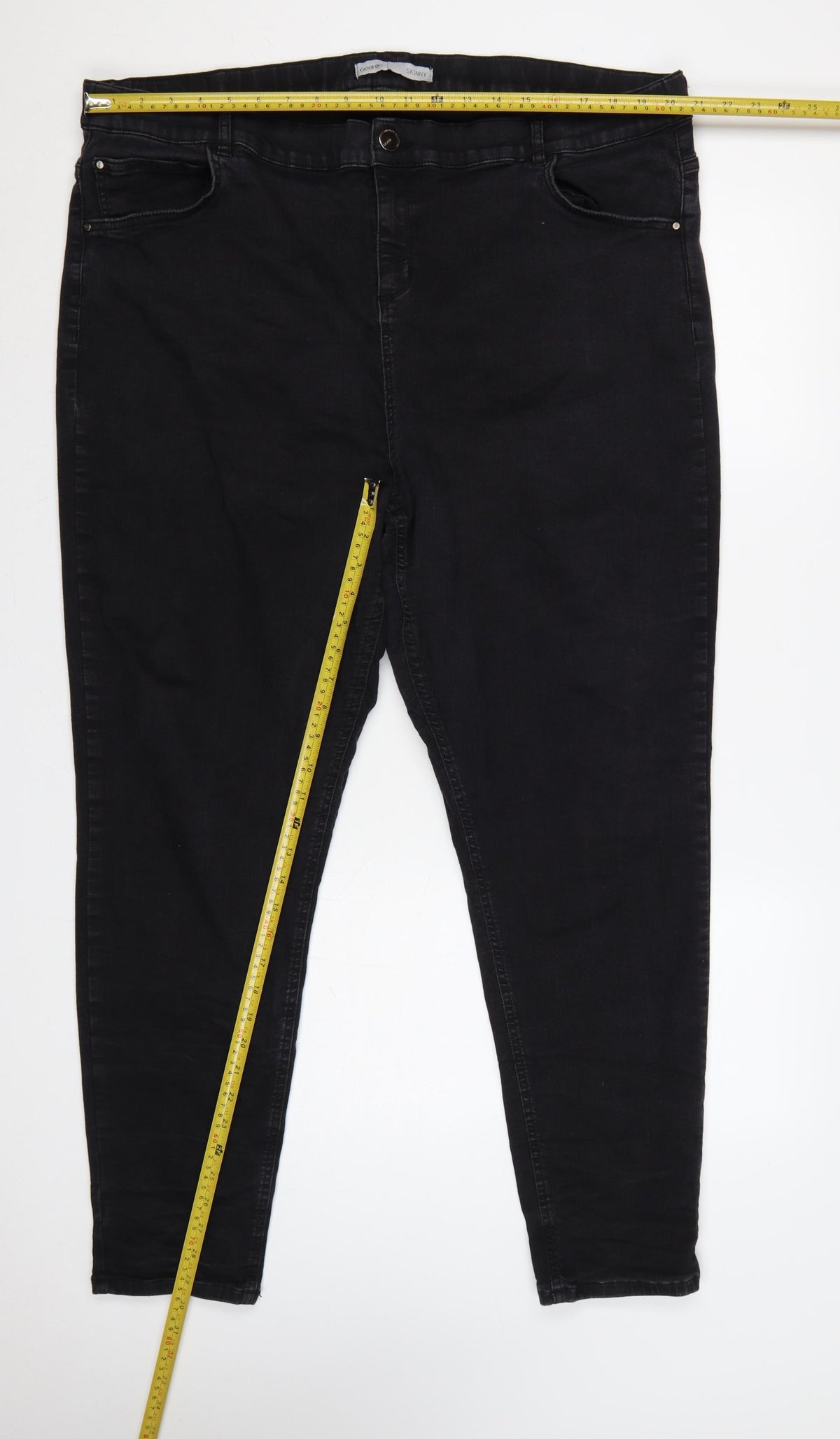 George Women’s Black 2XL 26-28 Long Skinny Jeans 5 Pocket