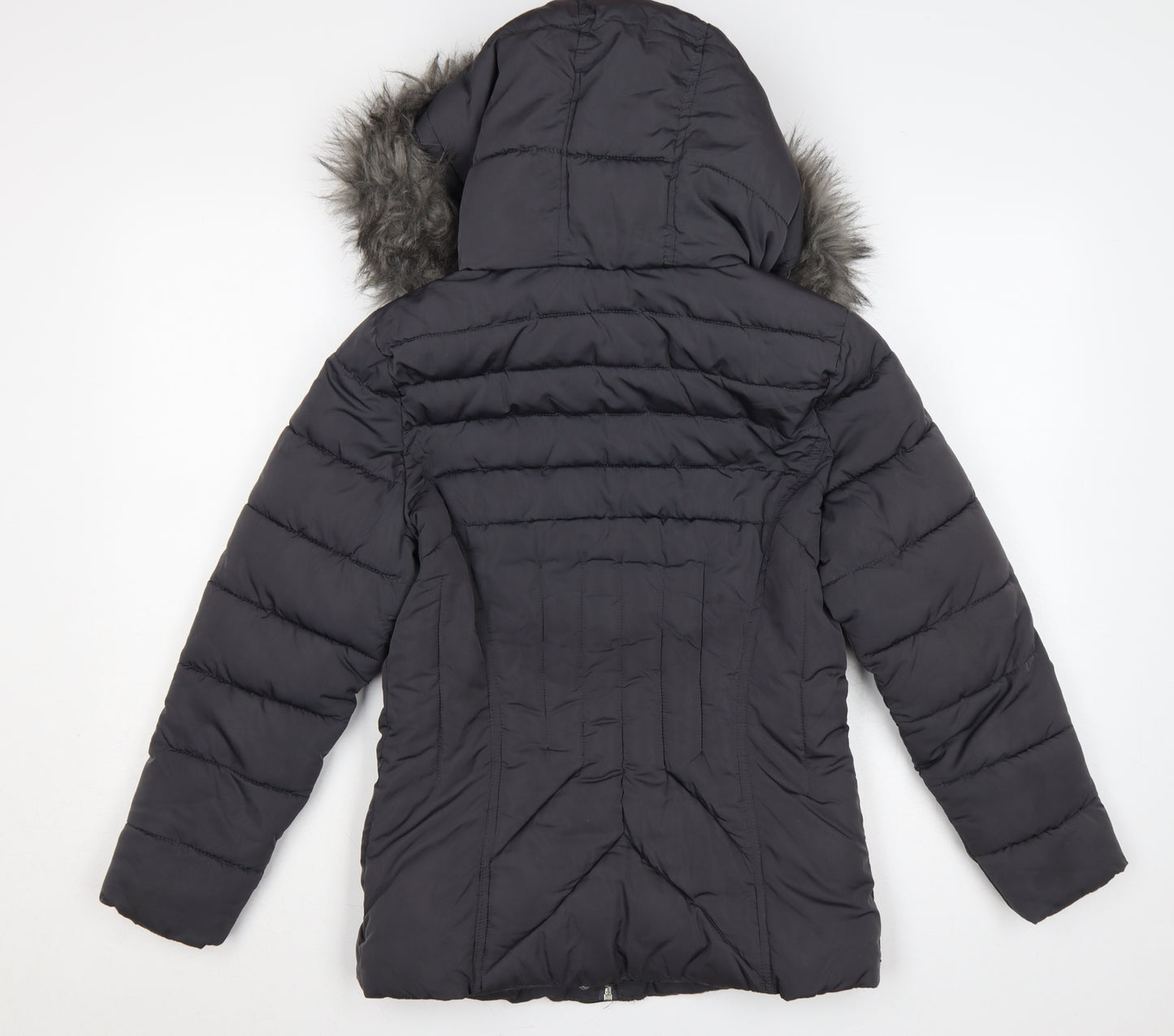 New Look Women’s Black Petite UK 8 Hooded Faux Fur Puffer Coat
