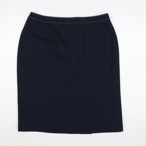 Berketex Women Blue UK 18 Straight Pencil Knee Length Lined Skirt