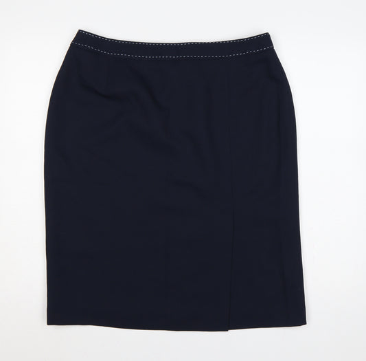 Berketex Women Blue UK 18 Straight Pencil Knee Length Lined Skirt