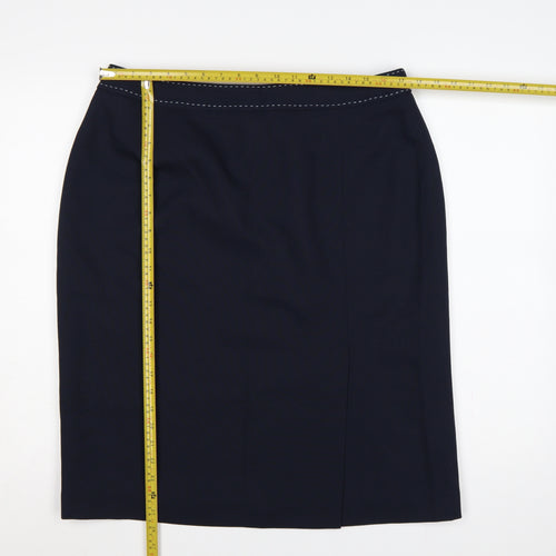 Berketex Women Blue UK 18 Straight Pencil Knee Length Lined Skirt