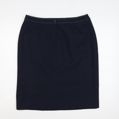 Berketex Women Blue UK 18 Straight Pencil Knee Length Lined Skirt