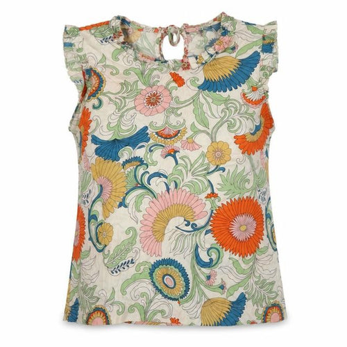 J.Crew Women Multicoloured Size 8 Floral Ruffle Keyhole Blouse