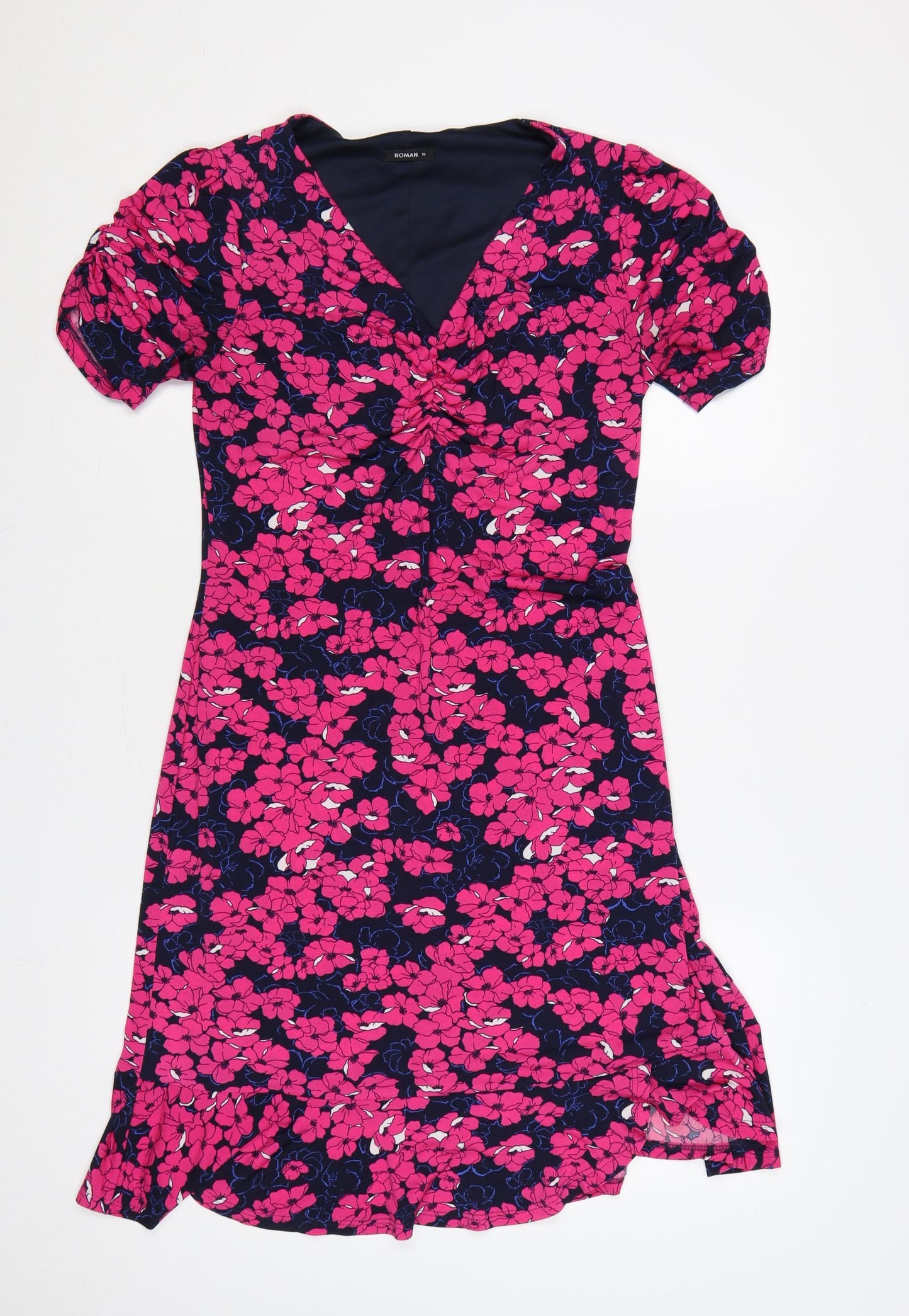 Roman Women Multicoloured Floral Fit & Flare Midi Dress Size 10