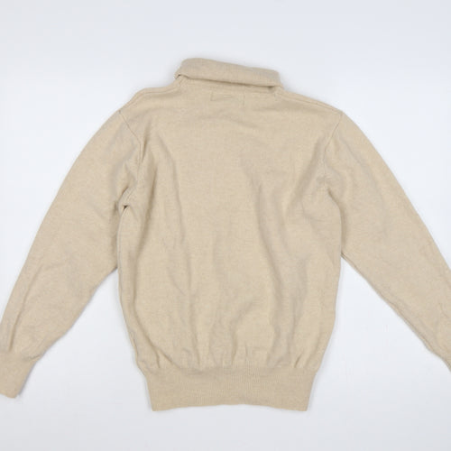 House of Bruar Women's Beige M Lambswool Roll Neck Knit Jumper