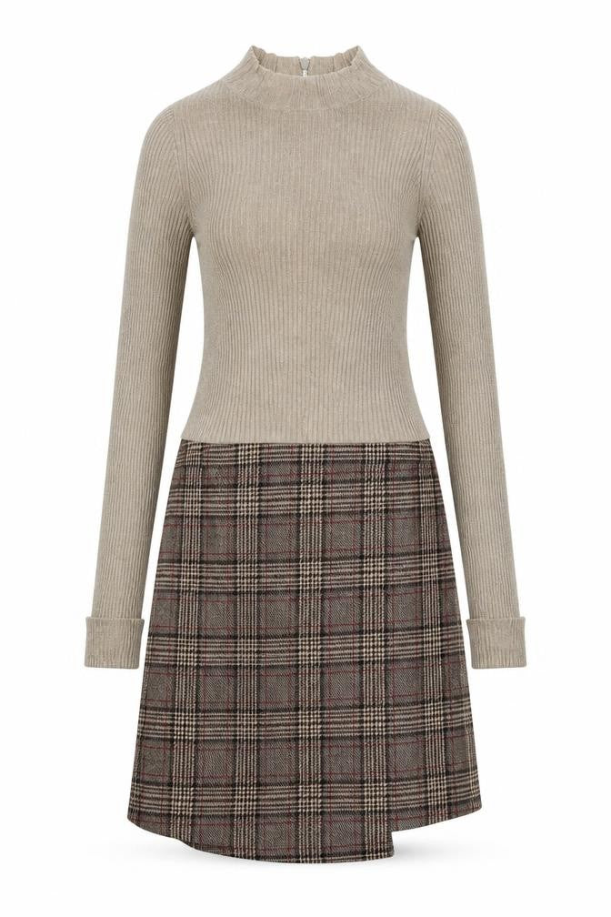 Next Women Multicoloured UK 6 Jumper Dress Plaid Zip Knit