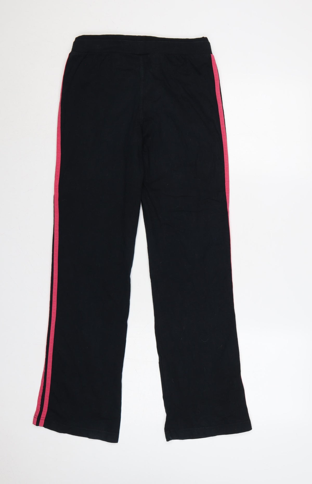 adidas Girls Black Pink 3 Stripe Sweatpants UK 13-14 Years